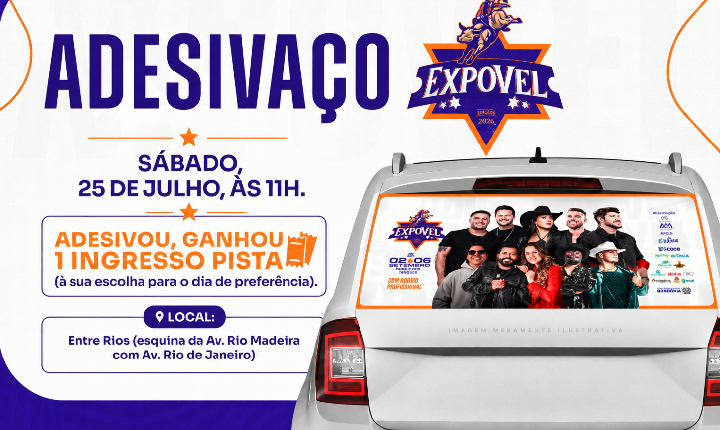 Adesivaço da EXPOVEL 2026 mobiliza público neste sábado em Porto Velho