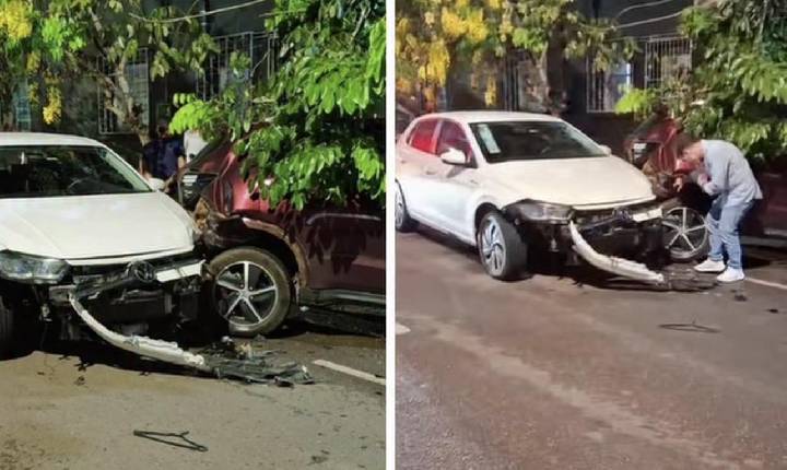 Colisão envolvendo dois carros deixa feridos no centro