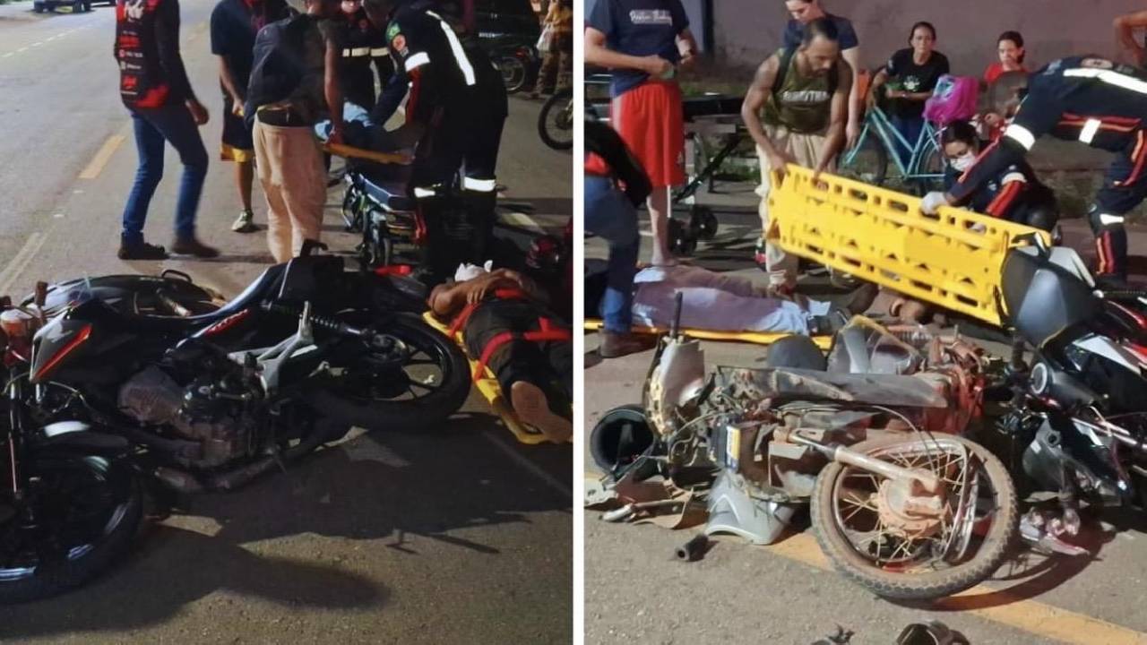 Colisão envolvendo duas motos deixa homem em estado grave
