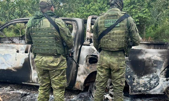 FORÇAS DE SEGURANÇA ATUAM EM ÁREA RURAL PARA REMOÇÃO DE CORPO DE POLICIAL CIVIL