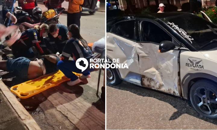 Grave acidente deixa motoboy inconsciente em cruzamento da Avenida Jorge Teixeira