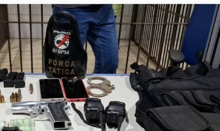 Integrante de organização criminosa é preso com arma e colete  a prova de bala