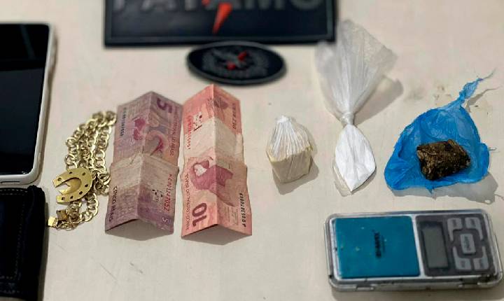 JI-PARANÁ – SUSPEITO É PRESO COM DROGAS E BALANÇA DE PRECISÃO EM ABORDAGEM DA PM