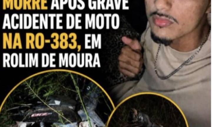 Jovem de 21 anos morre em acidente automobilístico