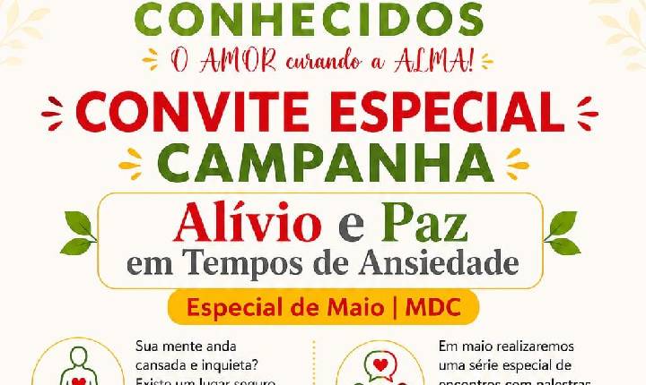 MDC FARÁ CAMPANHA CONTRA ANSIEDADE NO MÊS DE MAIO