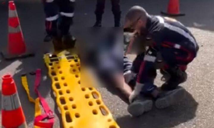 Motociclista fica ferido após avançar sinal vermelho e colidir com veículo em Porto Velho