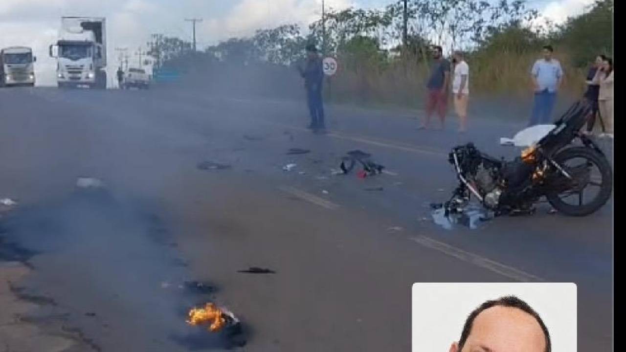 Motociclista morre ao colidir com carreta