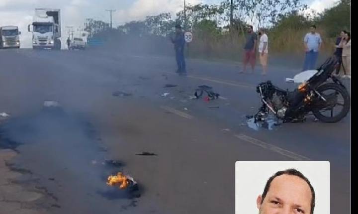 Motociclista morre ao colidir com carreta