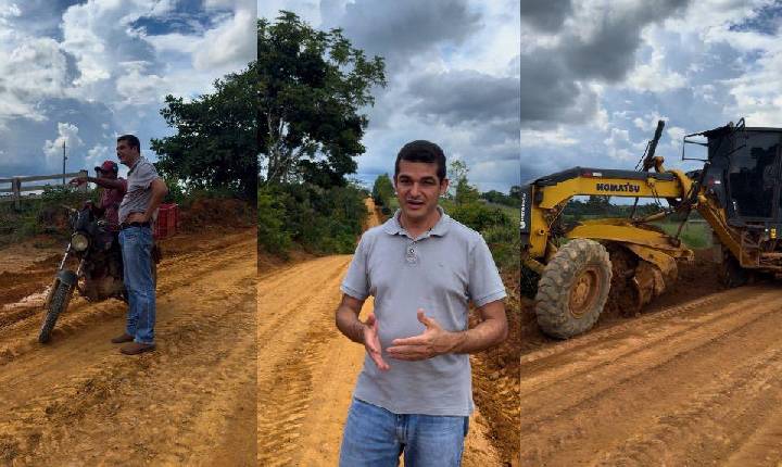 Recuperação de estradas avança em União Bandeirantes com acompanhamento do vereador Adalto de Bandeirantes