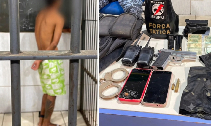 Suspeito de integrar facção é preso com arma e tenta subornar policiais com R$ 5 mil em Porto Velho