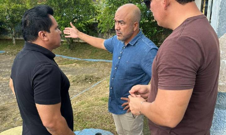 Vereador Edimilson Dourado acompanha trabalhos na Praça João Roque de Lima