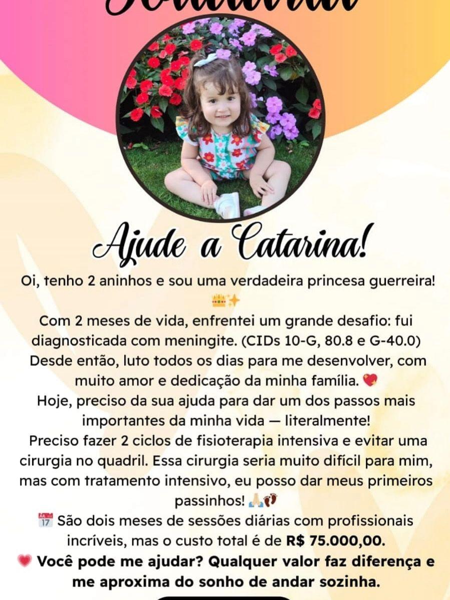 Campanha solidária: ajude a pequena Catarina a dar seus primeiros passos