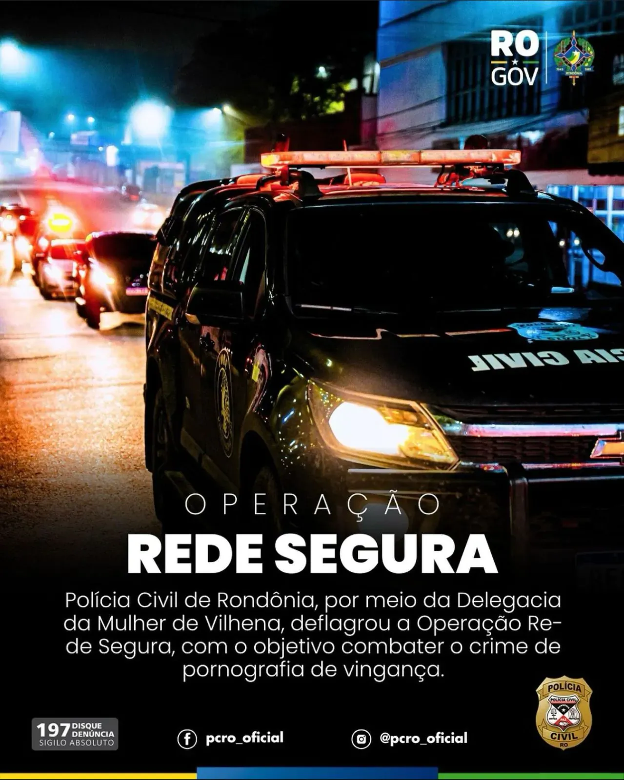Polícia Civil de Rondônia deflagra operação “Rede Segura” contra pornografia de vingança