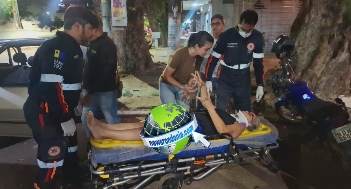 Colisão entre caminhonete oficial e Uno deixa mulher ferida em Porto Velho