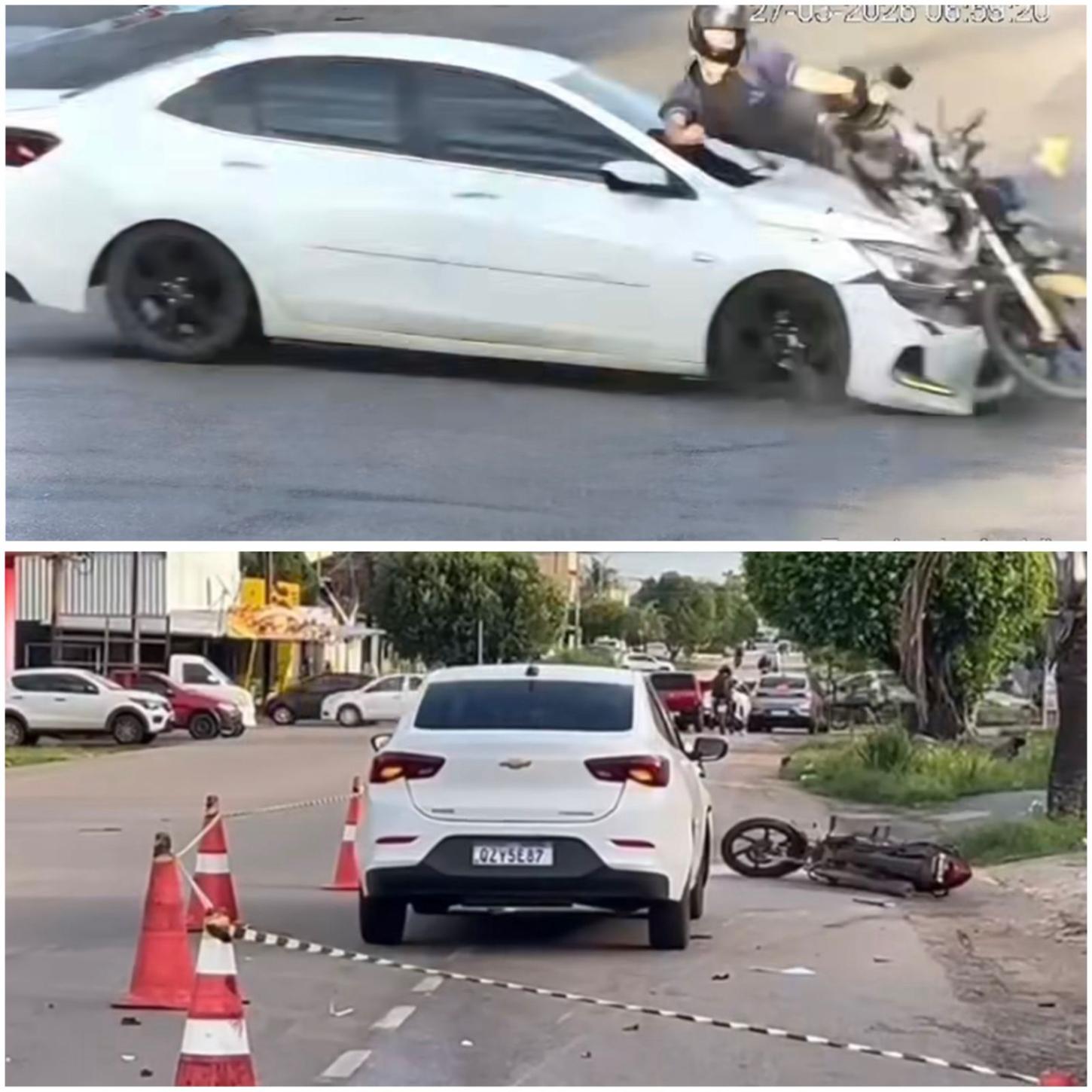 Grave acidente em Porto Velho deixa motociclista em estado grave