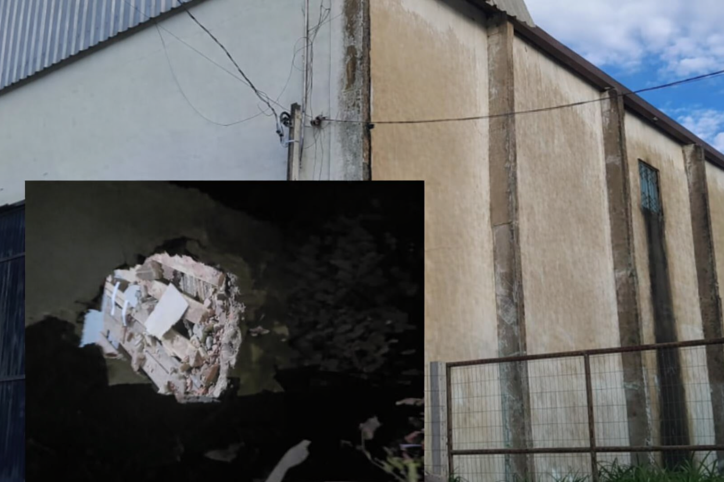 Bandidos abrem parede e invadem transportadora durante a madrugada