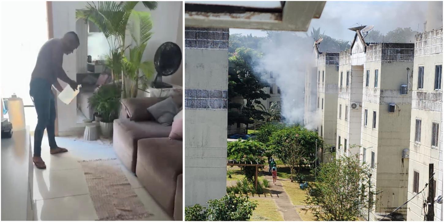 Homem incendeia apartamento com mulher grávida na residência