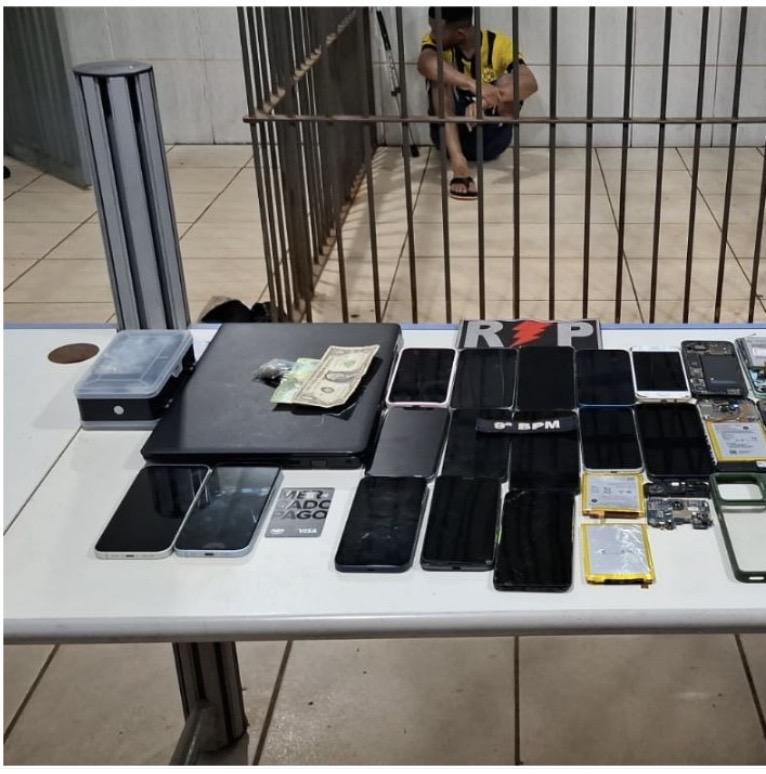 PM prende suspeito de desbloquear células roubados