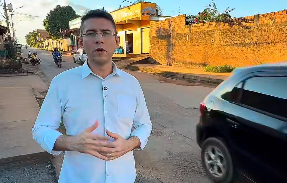 Pedro Geovar presencia acidente e cobra recuperação urgente da Rua Maldonado