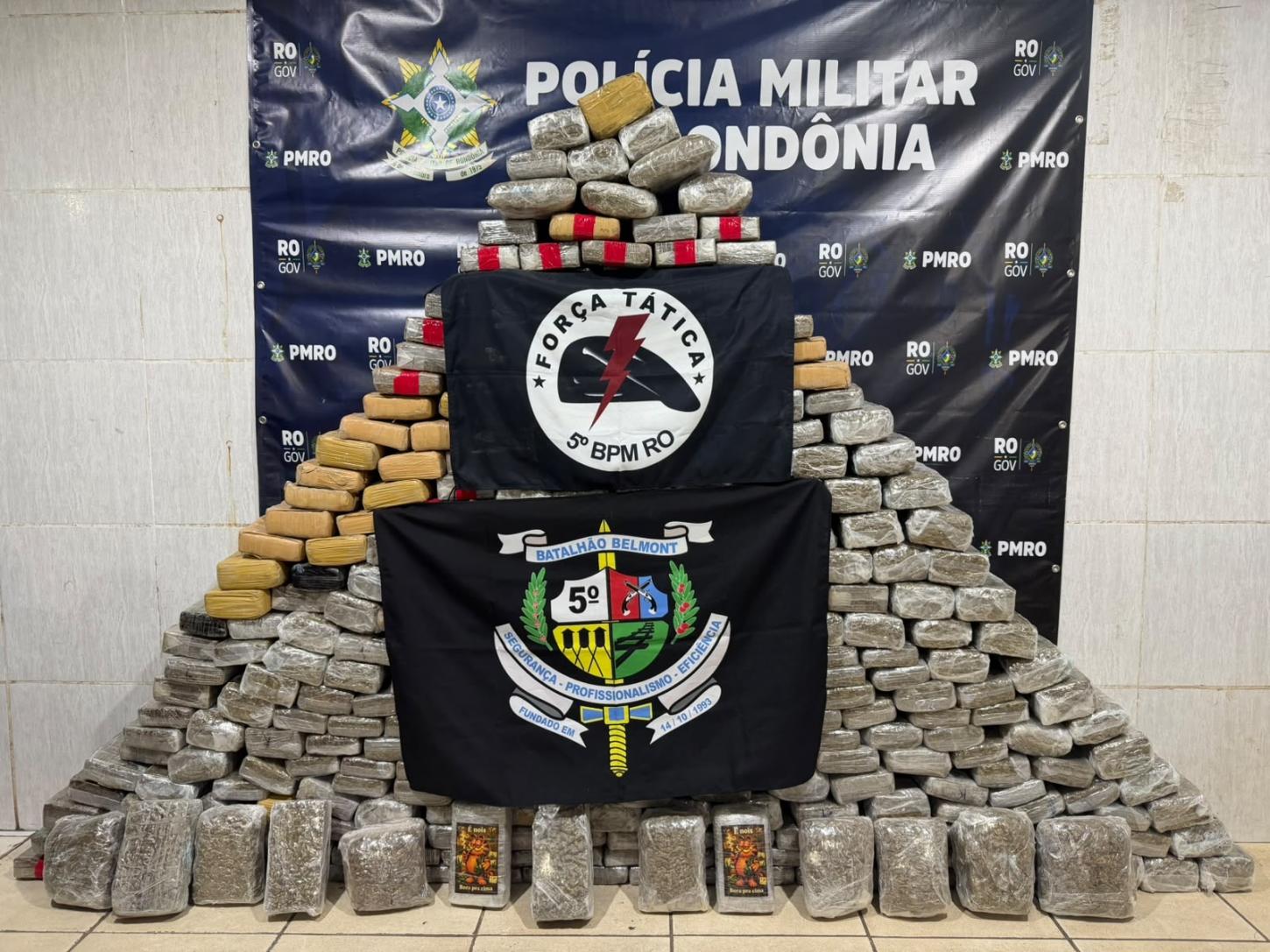 Polícia Militar de Rondônia apreende cerca de 345 tabletes de maconha em Porto Velho