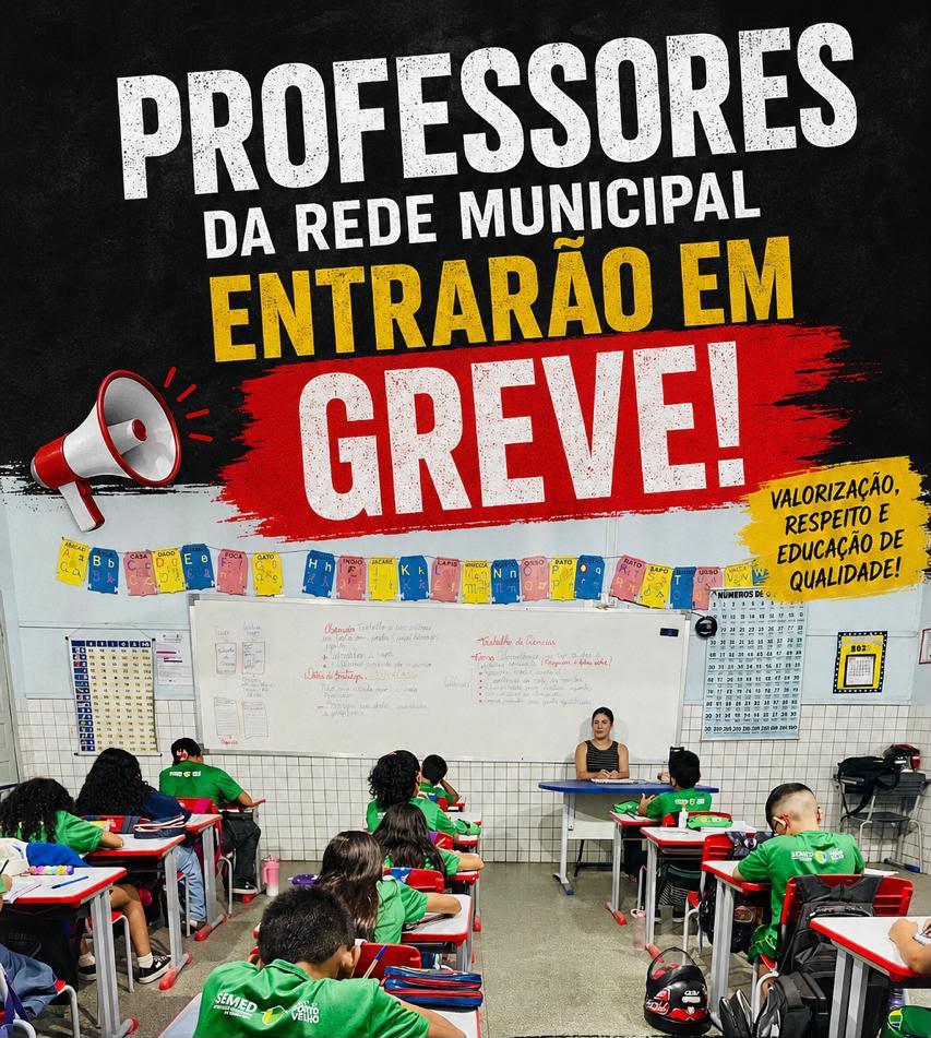 Professores da rede municipal de Porto Velho aprovam greve; paralisação pode começar na próxima quarta-feira (12).