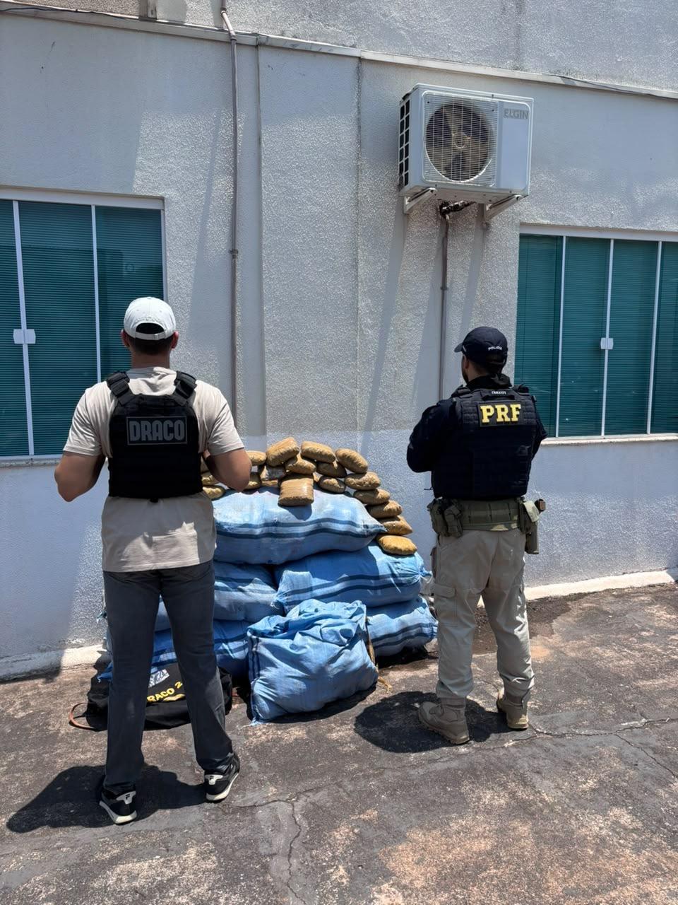 DRACO e PRF apreendem aproximadamente 182 kg de skunk após perseguição em Nova Brasilândia d’Oeste