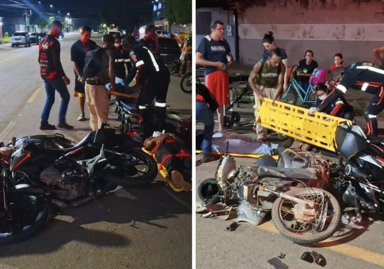 Colisão envolvendo duas motos deixa homem em estado grave