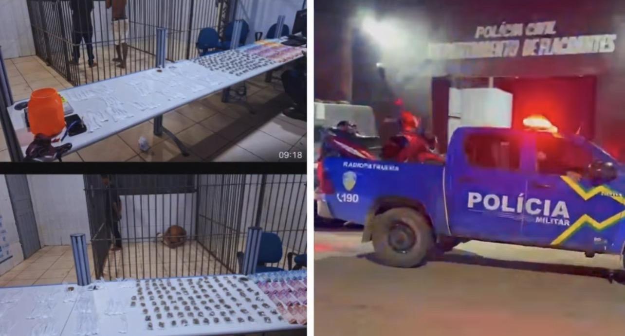 Dupla é presa com várias porções de drogas na zona leste